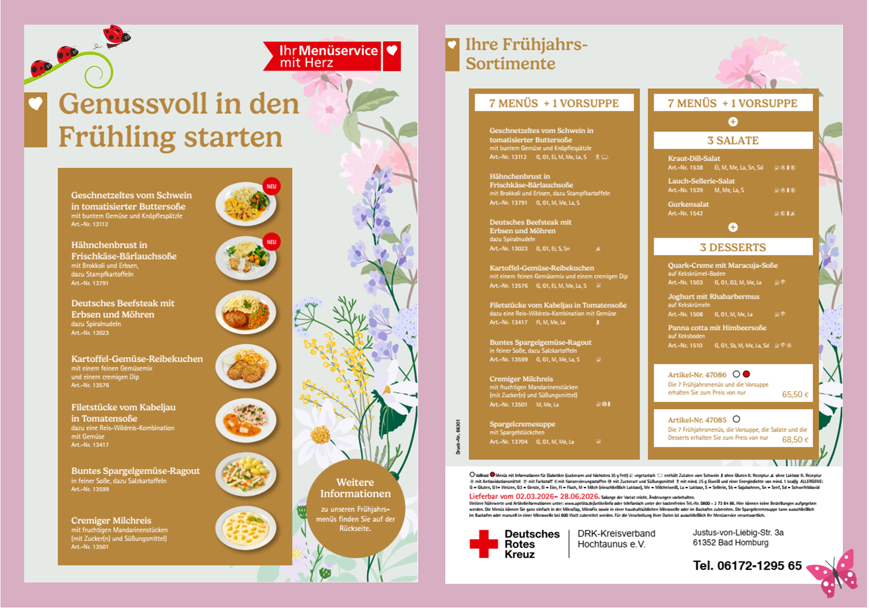 Menü-Sortiment | Genussvoll in den Frühling starten